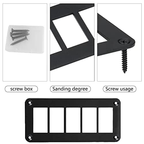 MIIGII 5 Gang Rocker Toggle Switch Panel Aluminum Housing Waterproof for Car Truck Marine RV thumbnail 3