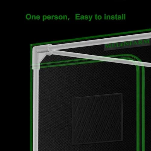 MELONFARM 2x2 Grow Tent 24"x24"x48" | High Reflective 600D Diamond Mylar for Indoor Plants thumbnail 6