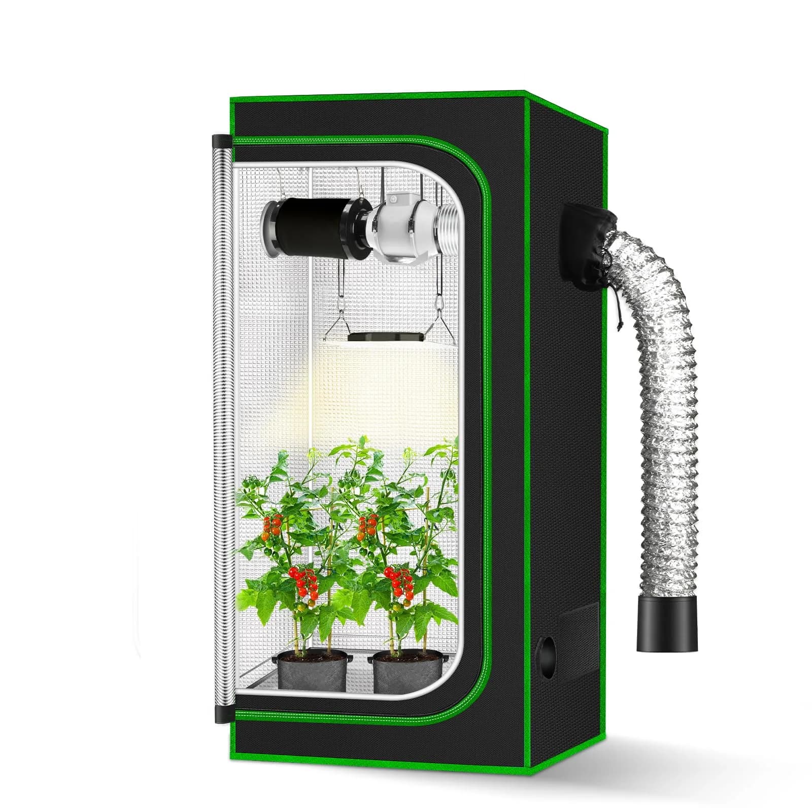 MELONFARM 2x2 Grow Tent 24"x24"x48" | High Reflective 600D Diamond Mylar for Indoor Plants
