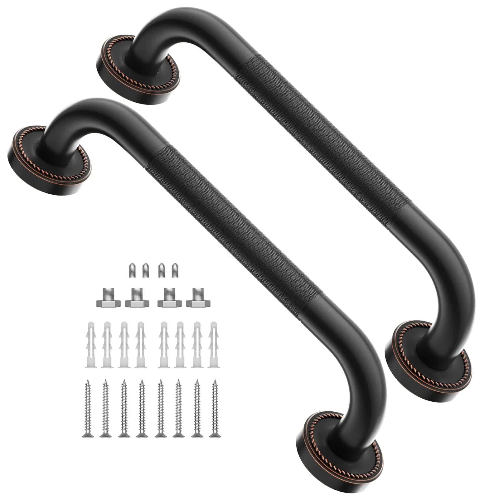 ZUEXT 12 Inch Oil Rubbed Black Bronze Shower Grab Bar | Anti Slip, Rustproof, Supports 500 lbs