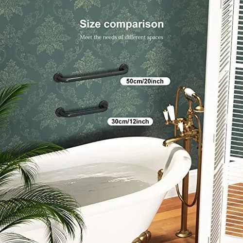 ZUEXT 12 Inch Oil Rubbed Black Bronze Shower Grab Bar | Anti Slip, Rustproof, Supports 500 lbs thumbnail 5
