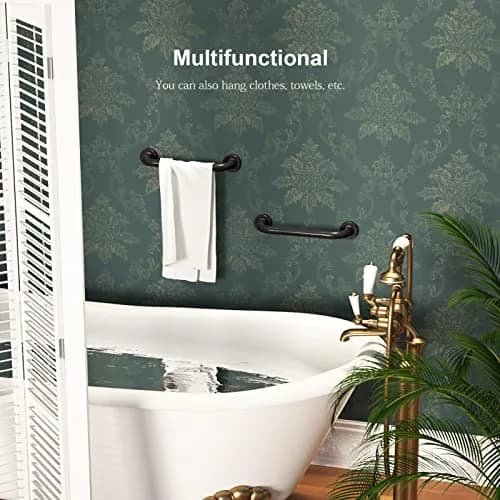 ZUEXT 12 Inch Oil Rubbed Black Bronze Shower Grab Bar | Anti Slip, Rustproof, Supports 500 lbs thumbnail 6