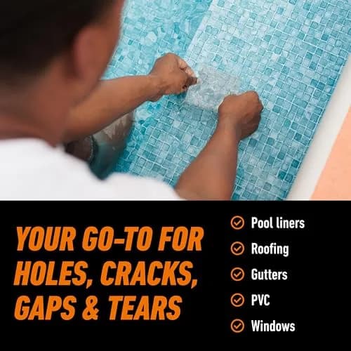 Gorilla Waterproofing Tape Clear 4" x 8' (9.6 ft / 2.9 m) | Permanent Seal for Leaks & Repairs thumbnail 7