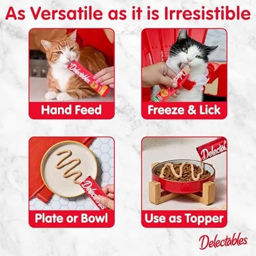 Delectables Squeeze Up Tuna & Salmon Cat Treats 16 oz (454 g) | Hydrating Lickable Purée for Cats thumbnail 5