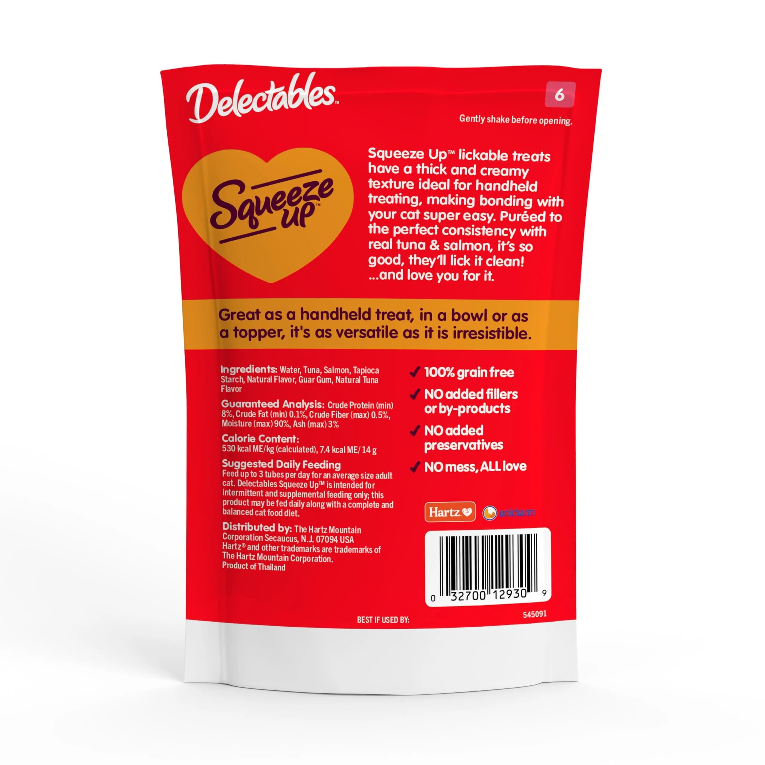 Delectables Squeeze Up Tuna & Salmon Cat Treats 16 oz (454 g) | Hydrating Lickable Purée for Cats - view 6