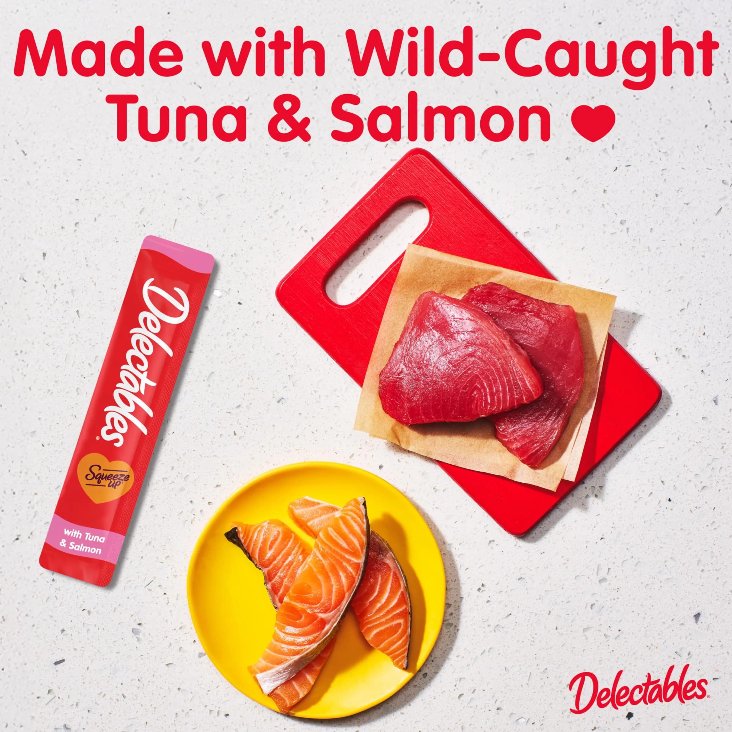 Delectables Squeeze Up Tuna & Salmon Cat Treats 16 oz (454 g) | Hydrating Lickable Purée for Cats - view 2
