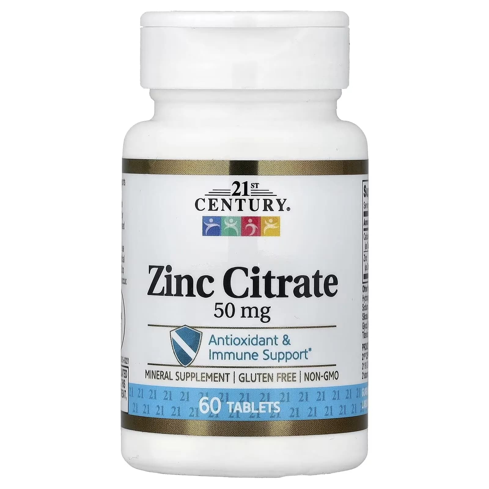 21st Century Zinc Citrate 50mg Tablets | Immune & Antioxidant Support, 360ct, Gluten Free, Non-GMO