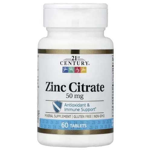 21st Century Zinc Citrate 50mg Tablets | Immune & Antioxidant Support, 360ct, Gluten Free, Non-GMO thumbnail 1