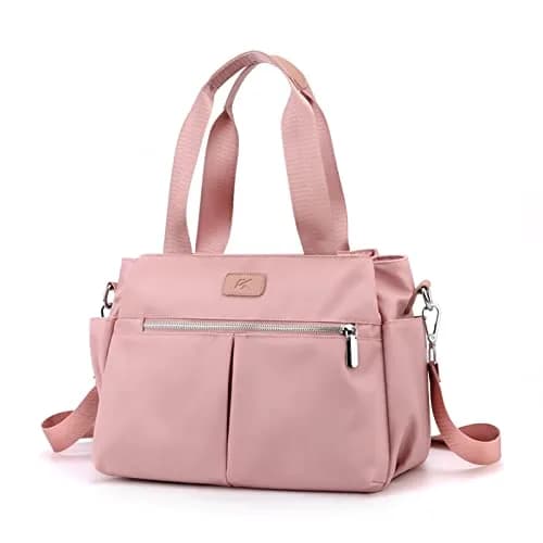 DOURR Pink Hobo Handbag | Light Nylon Crossbody for Women, Medium Size thumbnail 1