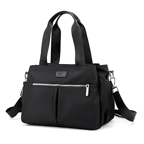 DOURR Black Nylon Crossbody Handbag | Multi-Compartment, Lightweight & Durable (12.6 in x 8.7 in) thumbnail 1