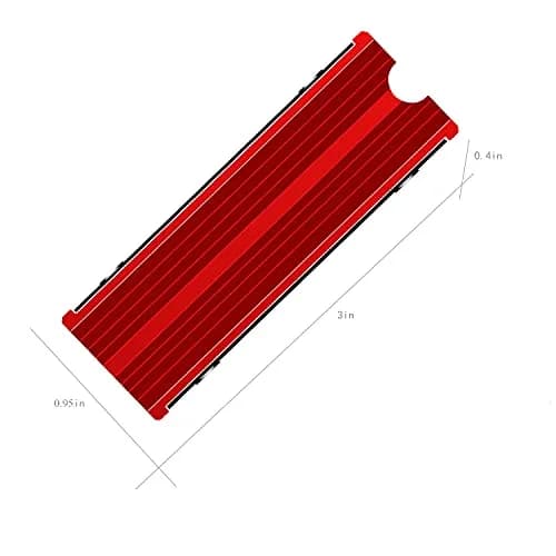 SGTKJSJS M.2 Heatsink Cooler 2280 SSD Double-Sided Heat Sink with Thermal Silicone Pad for PS5/PC NVME M.2 SSD (Red) | 76.2mm x 24.13mm x 10.16mm thumbnail 4