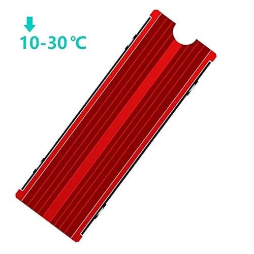 SGTKJSJS M.2 Heatsink Cooler 2280 SSD Double-Sided Heat Sink with Thermal Silicone Pad for PS5/PC NVME M.2 SSD (Red) | 76.2mm x 24.13mm x 10.16mm thumbnail 5