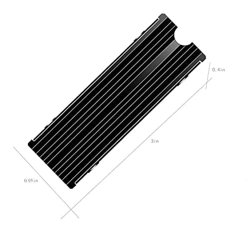 SGTKJSJS M.2 SSD Heatsink Cooler 2280 Double-Sided Heat Sink with Thermal Pad for PS5/PC NVME M.2 SSD (Black, 3 x 0.95 x 0.4 inches) thumbnail 4