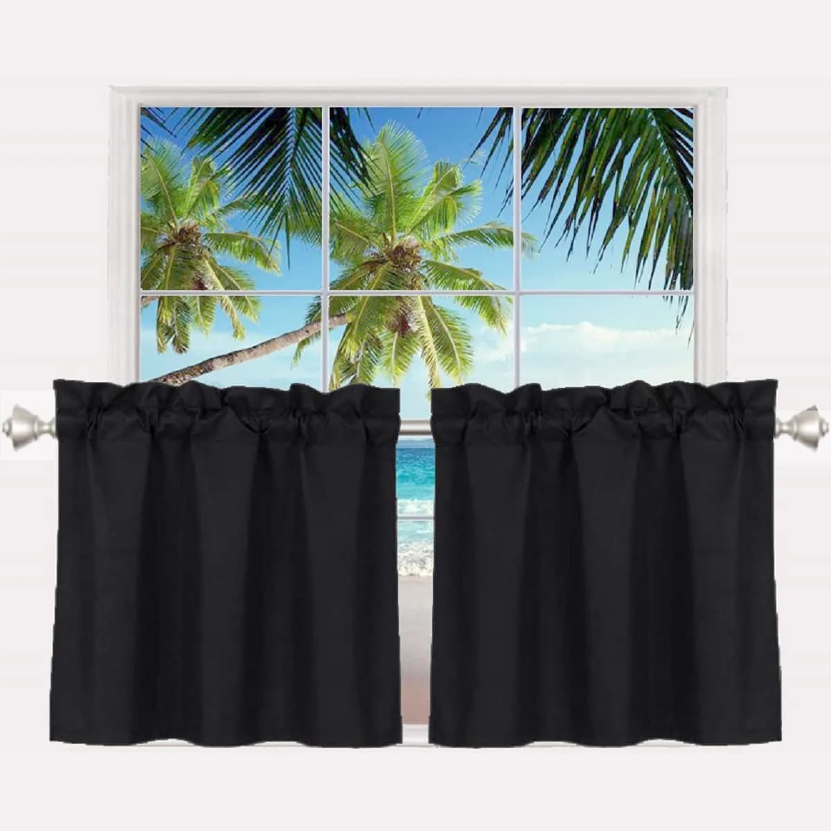Pickluc Black Curtain 30"W x 24"L | Blackout, Sound & Heat Insulation (70-120 chars)