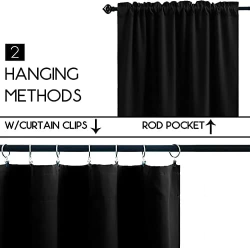Pickluc Black Curtain 30"W x 24"L | Blackout, Sound & Heat Insulation (70-120 chars) thumbnail 3