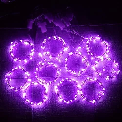 HOME LIGHTING Window Curtain String Lights, 300 LED Purple | 8 Modes, USB Powered, Indoor & Outdoor (70-120c) thumbnail 7