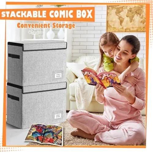 Leffis 2 Pack Comic Book Storage 15.5" x 7.5" x 11.3" | Holds 150 Comics Heavy Duty thumbnail 4