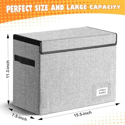 Leffis 2 Pack Comic Book Storage 15.5" x 7.5" x 11.3" | Holds 150 Comics Heavy Duty thumbnail 2