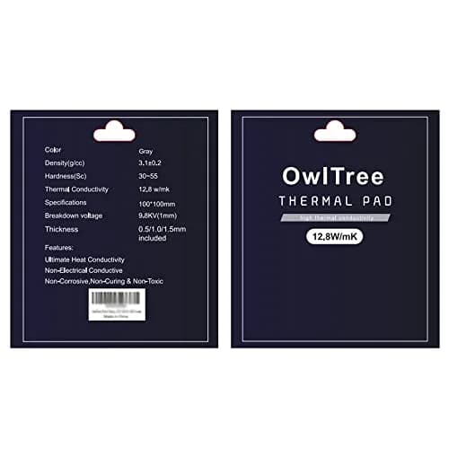 OwlTree 3 Pack Thermal Pads 100x100mm (0.5mm, 1mm, 1.5mm) | 12.8W/mK High Conductivity thumbnail 5
