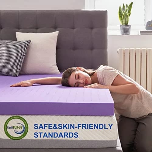 SINWEEK 3 Inch Gel Memory Foam Mattress Topper | Ventilated, CertiPUR-US Certified, Full Size thumbnail 4