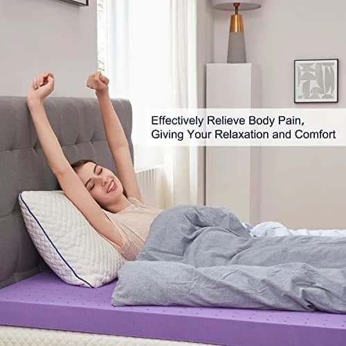 SINWEEK 3 Inch Gel Memory Foam Mattress Topper | Ventilated, CertiPUR-US Certified, Full Size thumbnail 6