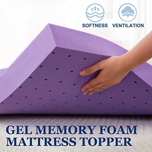 SINWEEK 3 Inch Gel Memory Foam Mattress Topper | Ventilated, CertiPUR-US Certified, Full Size thumbnail 3
