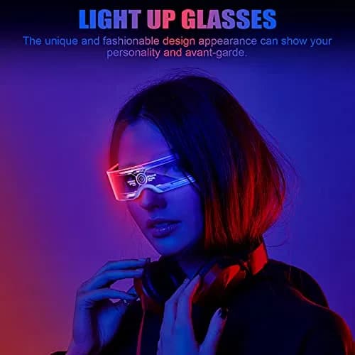 TOODOO LED Visor Glasses 7 Colors | Light Up Punk Accessories for Rave Party thumbnail 6