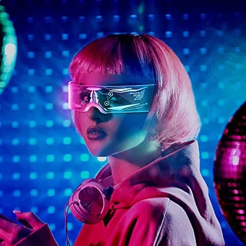 TOODOO LED Visor Glasses 7 Colors | Light Up Punk Accessories for Rave Party thumbnail 7