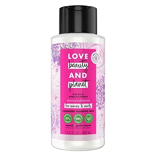 Love Beauty and Planet Rice Oil & Angelica Essence Shampoo Milk for Waves & Curls 13.5 oz | Biodegradable & Sulfate-Free thumbnail 1