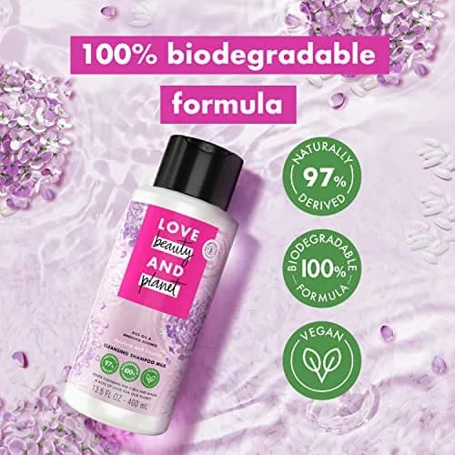 Love Beauty and Planet Rice Oil & Angelica Essence Shampoo Milk for Waves & Curls 13.5 oz | Biodegradable & Sulfate-Free thumbnail 2
