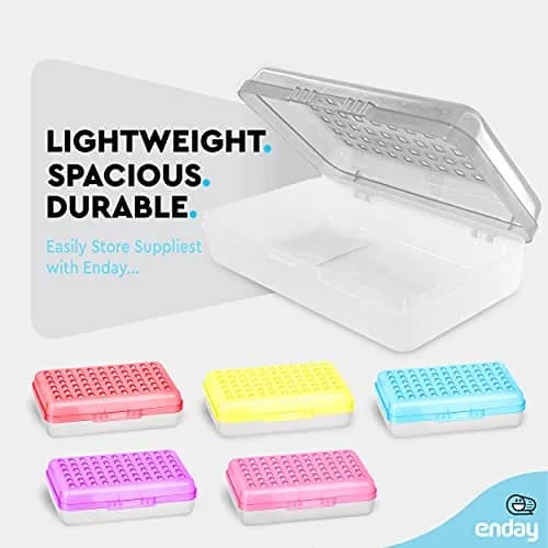 Enday Stackable Pencil Box Grey, Plastic Small Dots Pencil Case 20.9cm (8.25") | Organizer for Kids & Adults thumbnail 4
