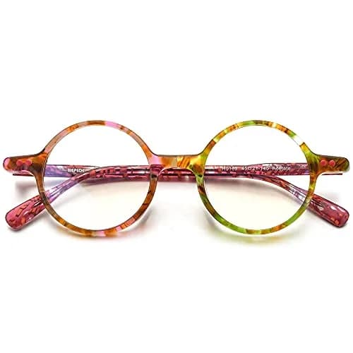 HEPIDEM Vintage Round Optical Glasses Frame 46mm (1.81in) | Unisex Acetate Full Rim thumbnail 4