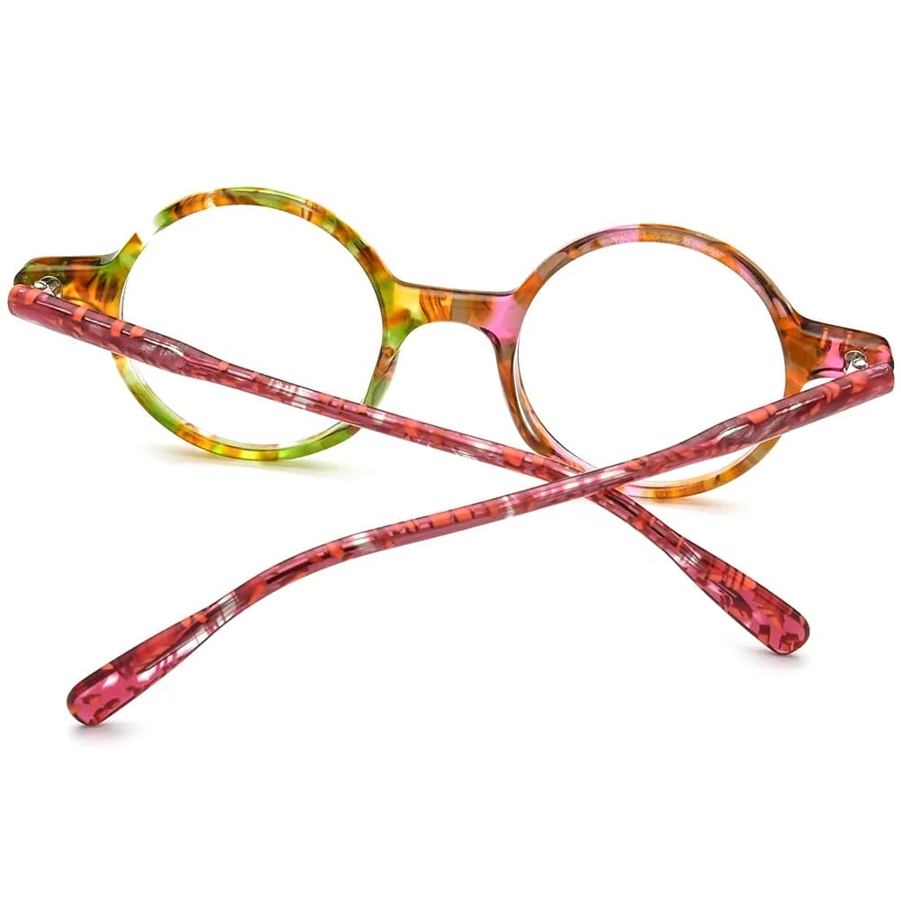 HEPIDEM Vintage Round Optical Glasses Frame 46mm (1.81in) | Unisex Acetate Full Rim - view 7