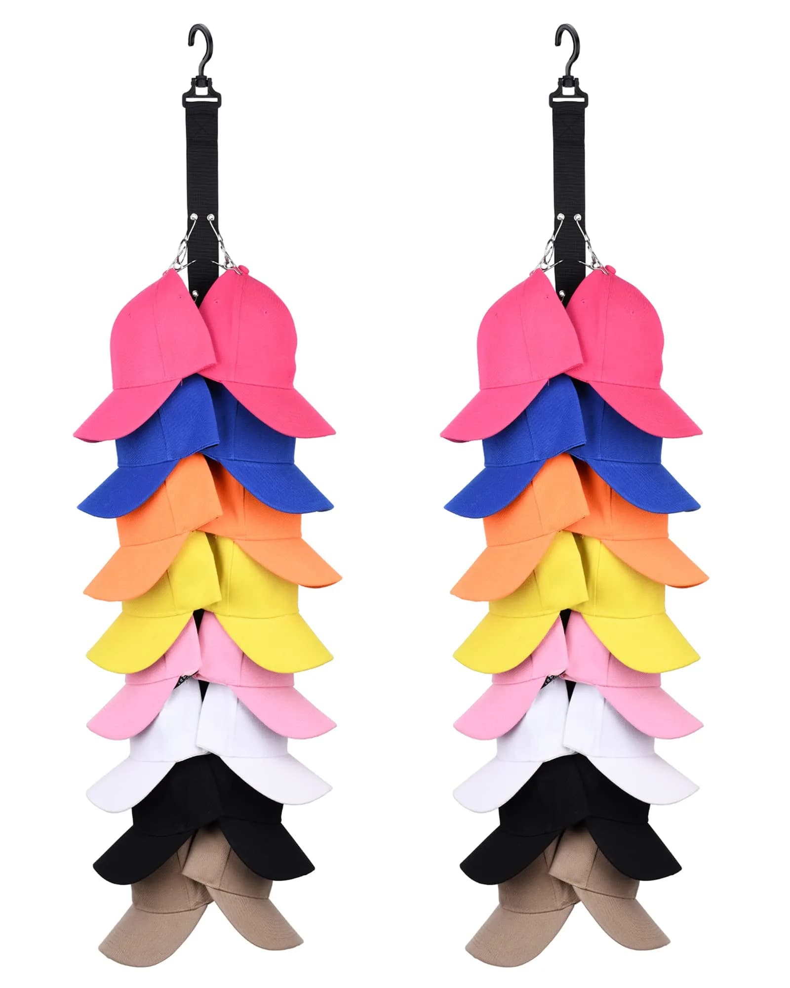 LEVOSHUA Hanging Cap Organizer 16 Baseball Cap Rack Holder | Stores 16 Hats - main product image
