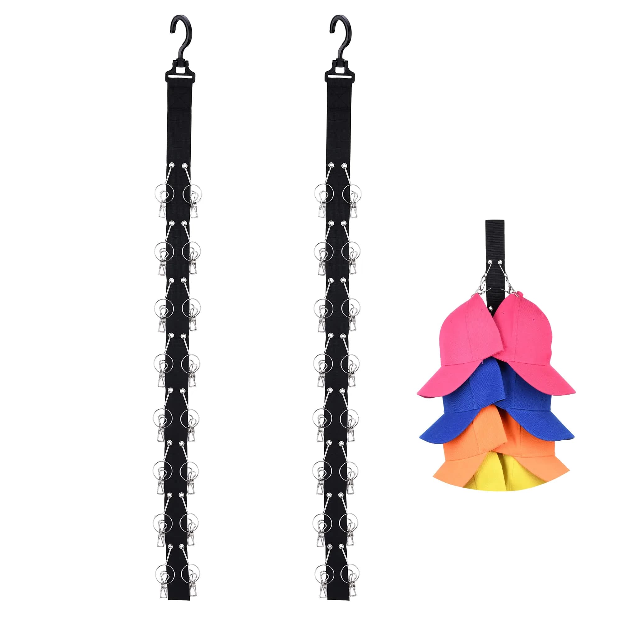 LEVOSHUA Hanging Cap Organizer 16 Baseball Cap Rack Holder | Stores 16 Hats - view 8