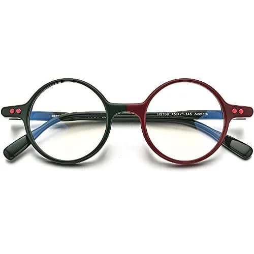 HEPIDEM Acetate Vintage Round Optical Glasses Frame 46mm (1.81in) | Unisex Fashion Eyewear thumbnail 4