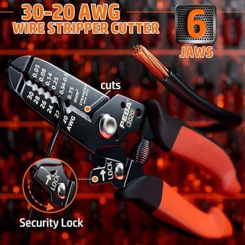 PEBA Ratchet Crimping Tool Kit with Wire Stripper & 26 Types of Connectors | AWG 32-20 (0.03-0.5mm²) thumbnail 7