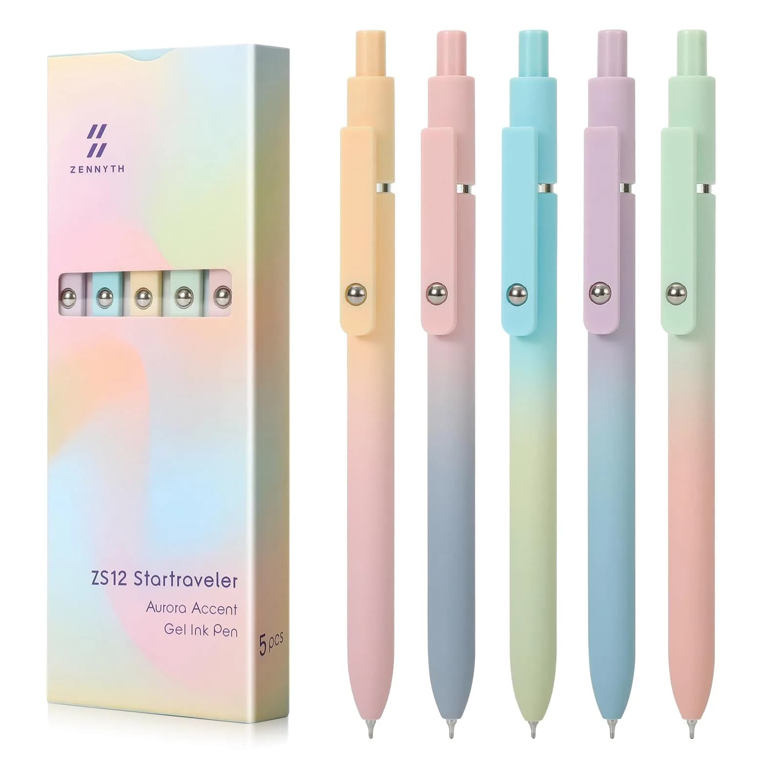 FIOVER Gel Pens Black Ink Medium Point 0.7mm Pens | Smooth Writing for Students & Office — Gradient