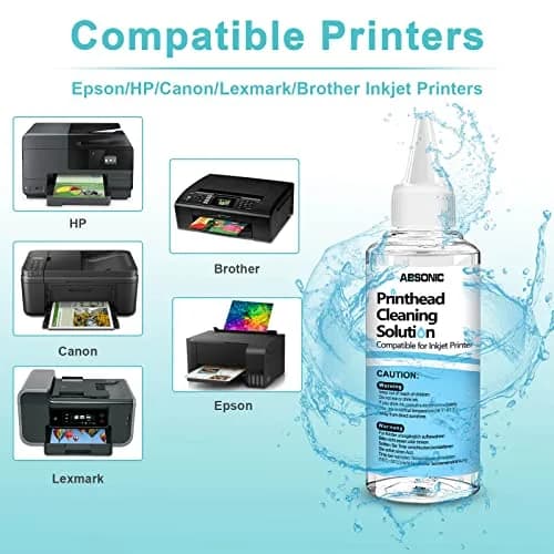 Absonic Inkjet Printer Cleaning Kit 100mL | Universal Printhead Nozzle Cleaner for Epson, HP, Canon thumbnail 3