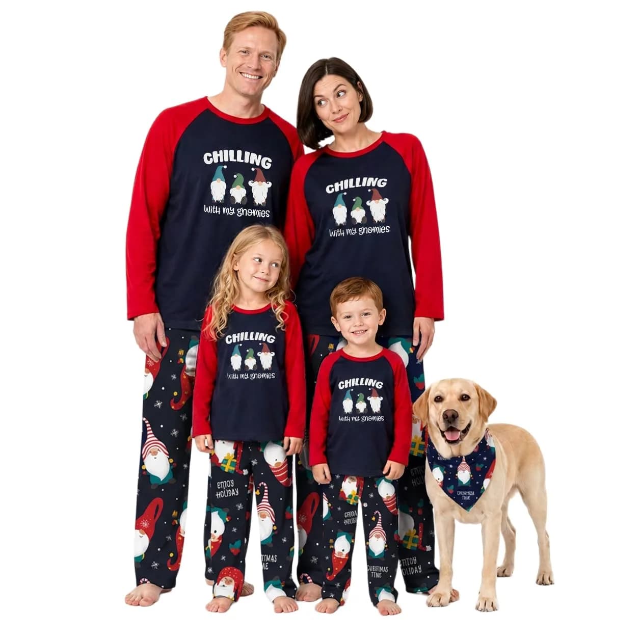 IFFEI Family Christmas Pajamas Matching Sets with Elf Tops Blue 4-5 Years | Festive Family Sleepwear — Dark Blue