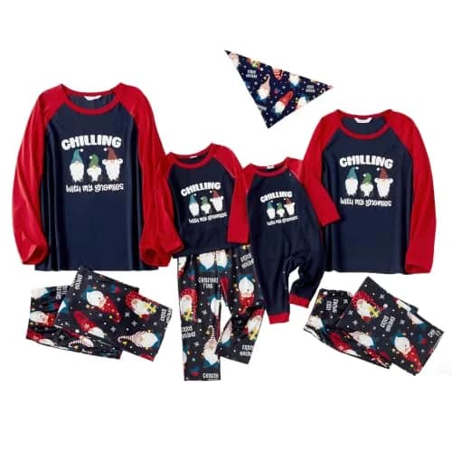 IFFEI Family Christmas Pajamas Matching Sets with Elf Tops Blue 4-5 Years | Festive Family Sleepwear thumbnail 6