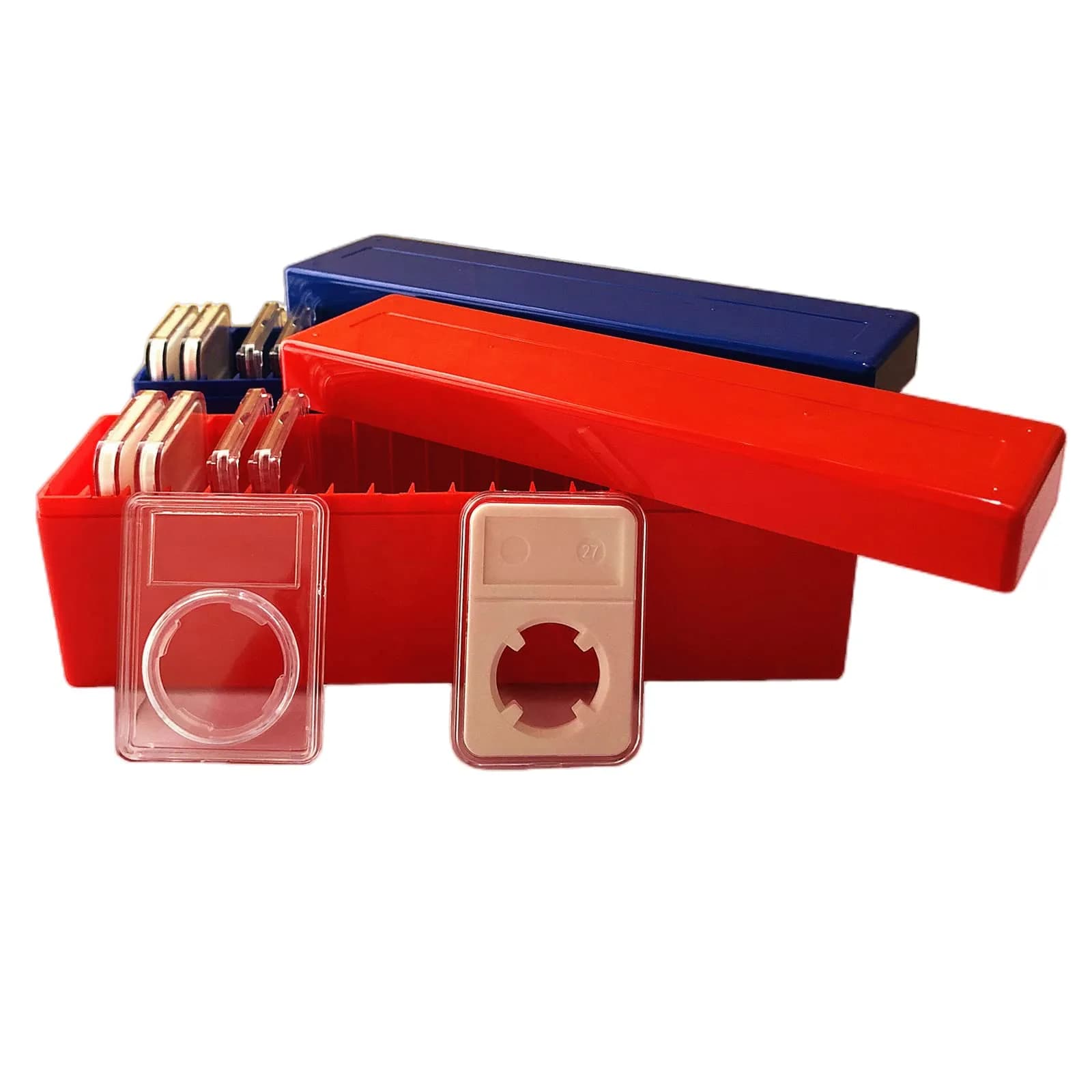 Ettonsun 20-Slot Coin Slab Storage Box Red | Holds NGC, PCGS, PMG Slabs | 26.4 cm (10.4") Red