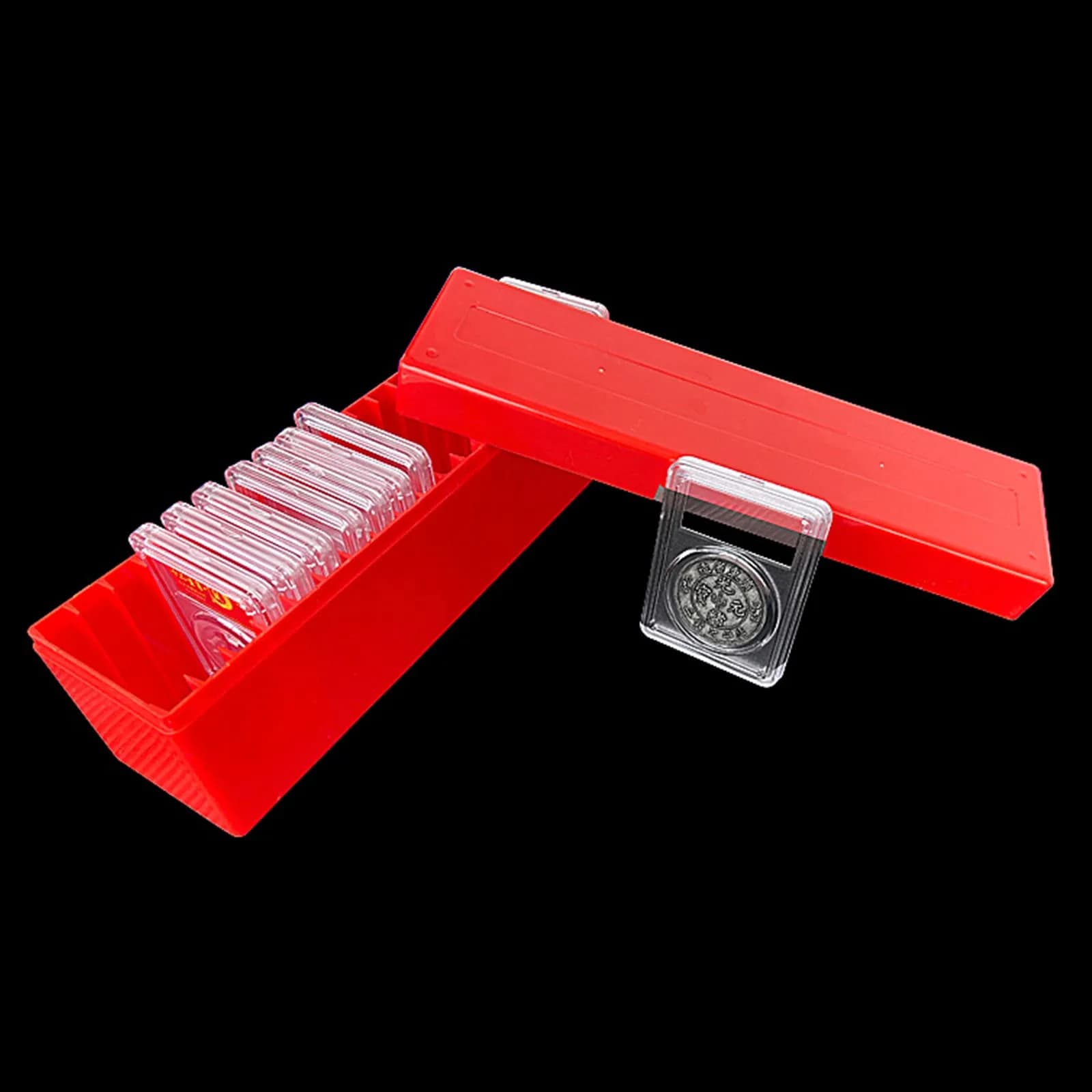 Ettonsun 20-Slot Coin Slab Storage Box Red | Holds NGC, PCGS, PMG Slabs | 26.4 cm (10.4") Red - view 5