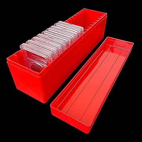 Ettonsun 20-Slot Coin Slab Storage Box Red | Holds NGC, PCGS, PMG Slabs | 26.4 cm (10.4") Red thumbnail 6