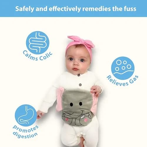 Bebon Baby Colic Gas and Upset Stomach Relief Belly Hugger 15.5 to 22 Inch | Gentle Compression & Soothing Heat for Newborns thumbnail 2