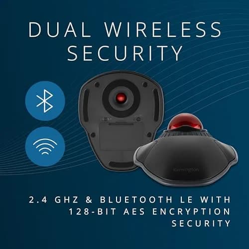 Kensington Orbit Wireless Trackball with Scroll Ring - Black-Red (K70990WW) | 18.8cm x 14.2cm x 8.9cm thumbnail 3