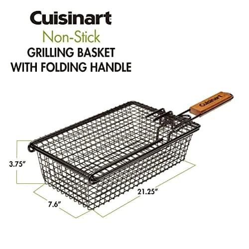 Cuisinart CNTB-555 Non-Stick Grilling Basket with Foldable Handle | Grills Small Foods Without Skewers thumbnail 5