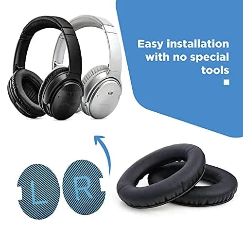 ElloGear Blue Headphone Ear Pad Replacement for Bose QC25 & More | Premium Leather & Memory Foam (1 Pack) thumbnail 6