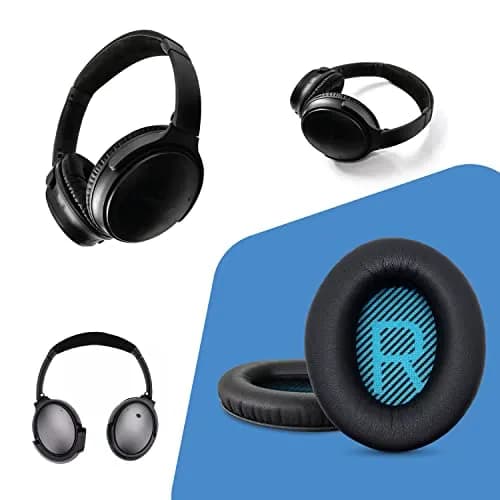 ElloGear Blue Headphone Ear Pad Replacement for Bose QC25 & More | Premium Leather & Memory Foam (1 Pack) thumbnail 7