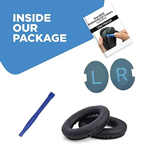 ElloGear Blue Headphone Ear Pad Replacement for Bose QC25 & More | Premium Leather & Memory Foam (1 Pack) thumbnail 3